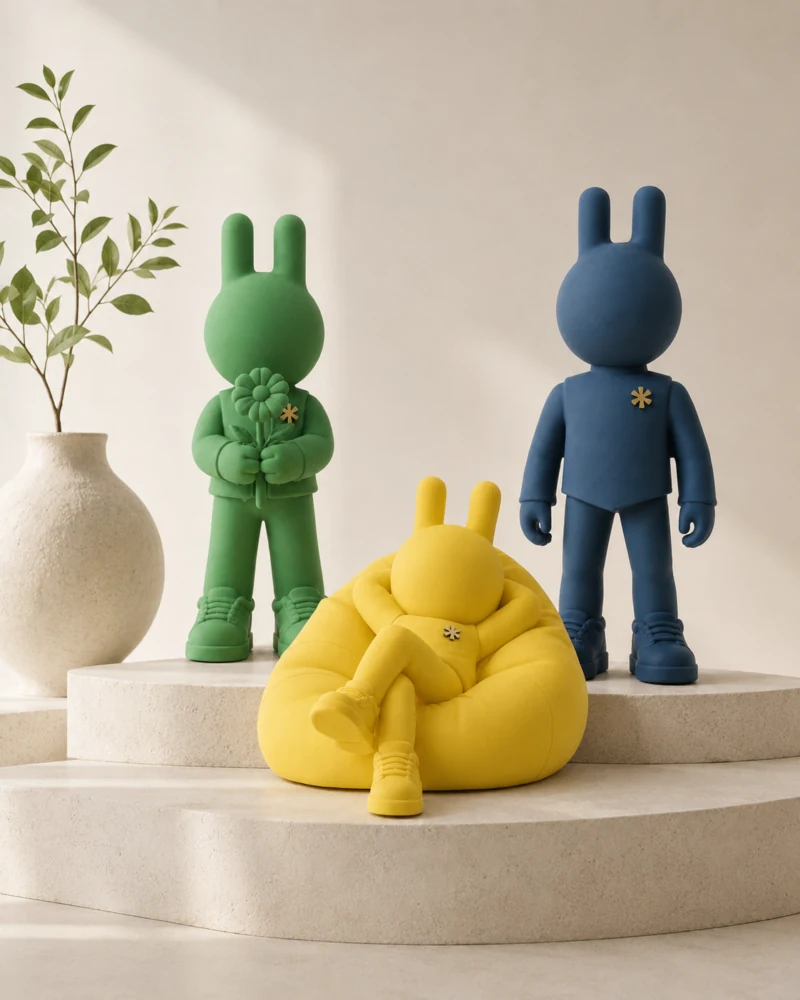 Tre GIN Objects in uno spazio dai toni naturali